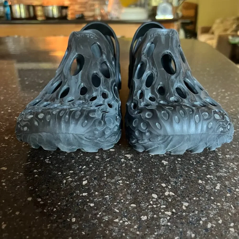 Merrell Hydro Moc Black Water Shoe Slip On Cutouts Rubber Clog M7.5 W9